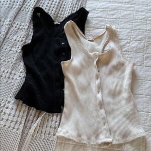 Free People Intimately Button Down Racerback Tank Bundle